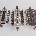 Modern Wooden Conference Tables With Surrounding Chairs For Meeting Room Setup