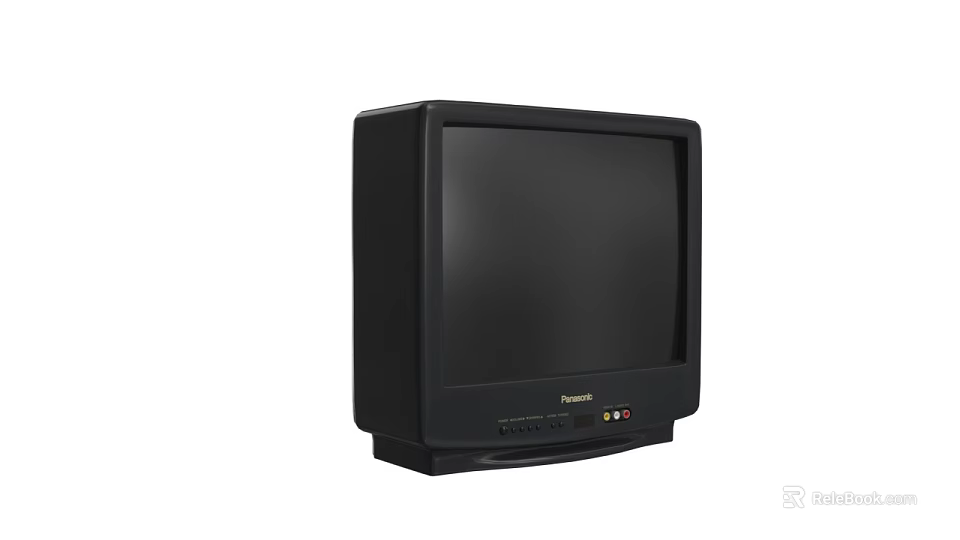 Panasonic Vintage CRT Television With Black Casing Dark Screen And Front Controls 3d model 