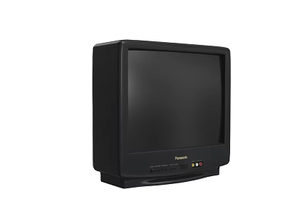 Panasonic Vintage CRT Television With Black Casing Dark Screen And Front Controls 3d model