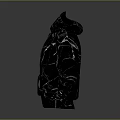 Stylish Black Hoodie Featuring Distinctive Cracked Pattern Design 3d model