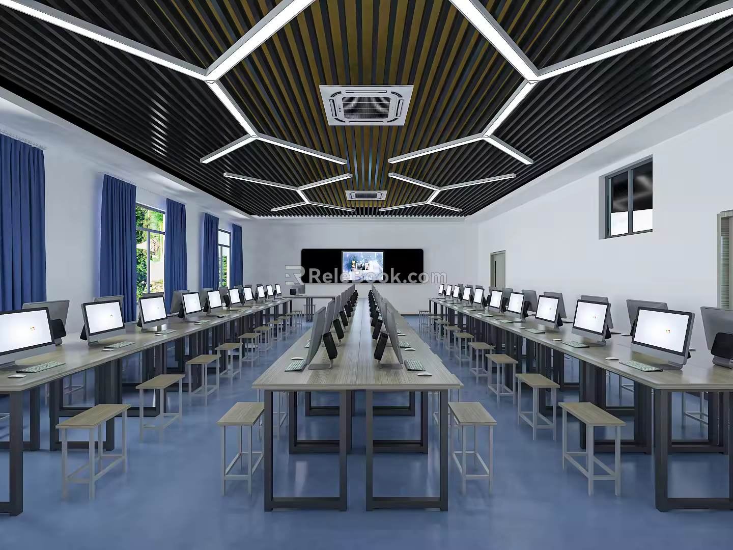 modern classroom 3d model