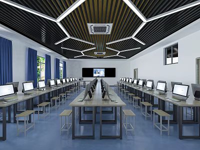modern classroom 3d model
