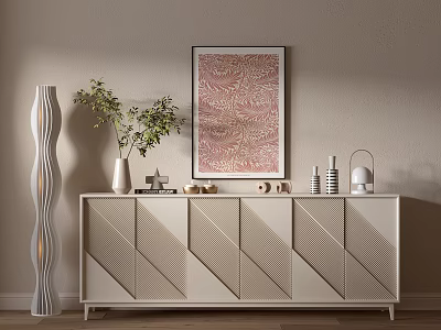 Cream Style Cabinet Whole Cabinet Sideboard Cabinet Balcony Cabinet Locker Entrance Cabinet 3d model