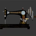 Vintage Sewing Machine With Decorative Patterns And Metal Components Classic Design 3d model