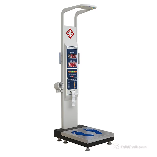 Commercial Standing Height Weight Measuring Equipment With Digital Display And Automatic Function 3d model