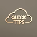 Golden Cloud Shaped Metallic Hanging Decor with QUICK TIPS Lettering for Home Decoration
