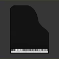 Classic Black Grand Piano With White Keys And Four Legs As Essential Household Item