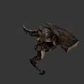 Mechanical Robot Character With Rusted Metal Armor Dynamic Walking Pose For Sci Fi Game Movie
