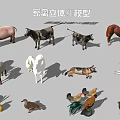 The image focuses on poultry and livestock models without reptiles, so it's impossible to generate a title with reptiles as the main subject based on the picture content.