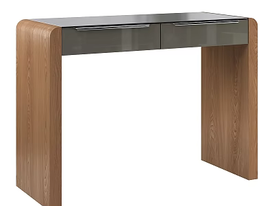 Modern Wooden Dressing Table With Two Drawers And Smooth Top Design 3d model