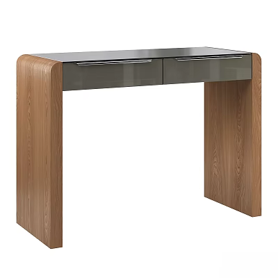Modern Wooden Dressing Table With Two Drawers And Smooth Top Design 3d model