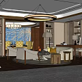 Modern Light Luxury Hotel Guest Room With Chandelier Sofa And Decorative Art