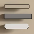 Modern Door Handles with Rectangular and Rounded Designs in Beige Gray White on Beige Wall 3d model