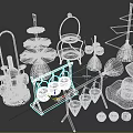 Creative Colorful Decorative Ornament Set With Multi tiered Stands Conical Shapes And Hat Designs