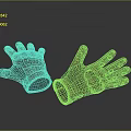 Pair of Red and Gray Gloves with Textured Palm and Finger Design for Comfortable Wear