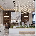 Modern Luxury Real Estate Sales Office With Property Sand Table And Comfortable Negotiation Lounge Area