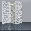 White Hinged Door With Modern Perforated Design For Interior Decoration 3d model