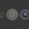 Decorative Circular Scene Components With Intricate Patterns And Layered Structures