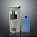 White Electronic Water Dispenser With Large Blue Water Jug For Home Use