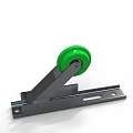 Durable Industrial Metal Roller Device With Green Wheel And Mounting Bracket