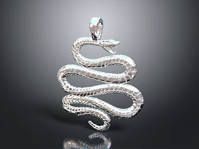 Crystal Chandelier With Snake Shaped Pendant In Silver Crystal Design 3d model