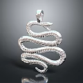 Crystal Chandelier With Snake Shaped Pendant In Silver Crystal Design