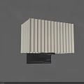 Modern White Pleated Wall Lamp with Black Base Mounted on Gray Wall