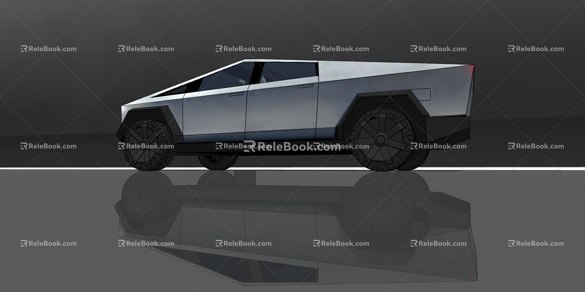 Hyundai Car Tesla Pickup Car 3d model