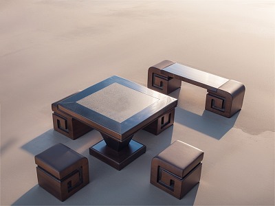 Outdoor stone tables and chairs model