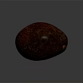 Reddish Brown Avocado With Yellow Spots On Textured Surface Against Dark Background