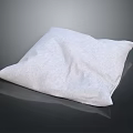 Soft White Textured Pillow on Black Smooth Surface with Gray Background 3d model