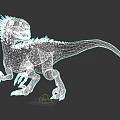 Realistic 3D Dinosaur Reptile Model With Sharp Teeth Yellow Eyes And Spiked Back
