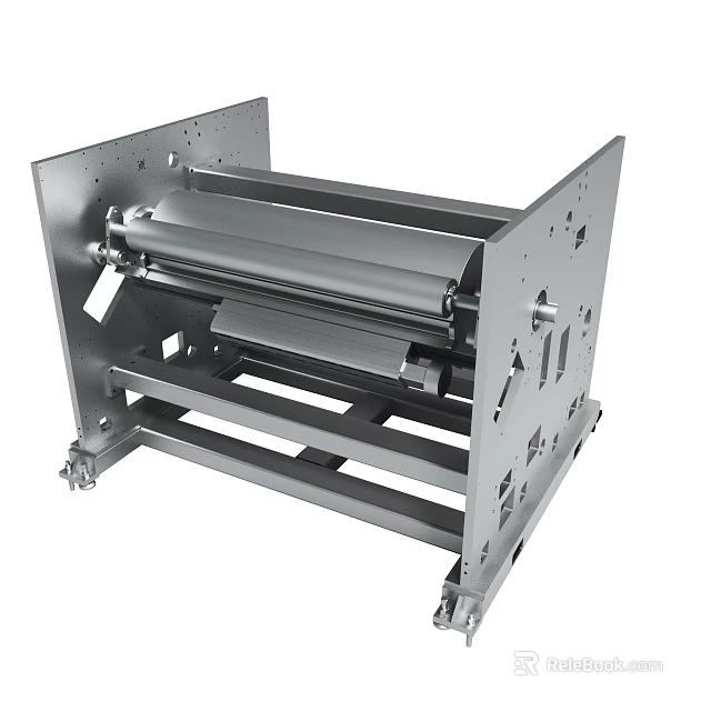 Heavy Duty Industrial Metal Mechanical Structure With Roller And Support Frame Components 3d model 