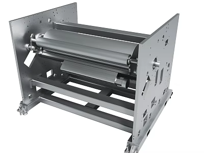 Heavy Duty Industrial Metal Mechanical Structure With Roller And Support Frame Components 3d model