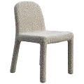 Modern Grey Textured Fabric Single Chair With Simple Leg Structure Design 3d model