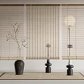 new bamboo curtain rolling curtain 3d model