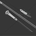 Traditional Weapon Set with Sword Knife Black Sheath and Metal Handle