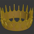 Golden Decorative Crown With Spikes Beads And Diamond Shaped Patterns For Home