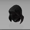 Gray Distressed Hooded Mask With Bloodstains For Cosplay Costume Accessory