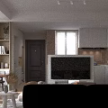 Soft Warm Cream Living Dining Room With Cozy Leather Sofa And Natural Wood Interior Design