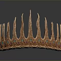 Ornate Decorative Crown With Spiked Design And Colorful Gemstone Embellishments