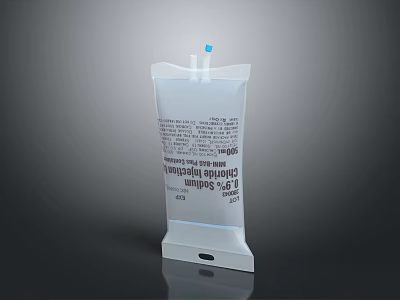 Disposable Sterile Plastic Infusion Bag For Medical Use With Secure Closure System 3d model