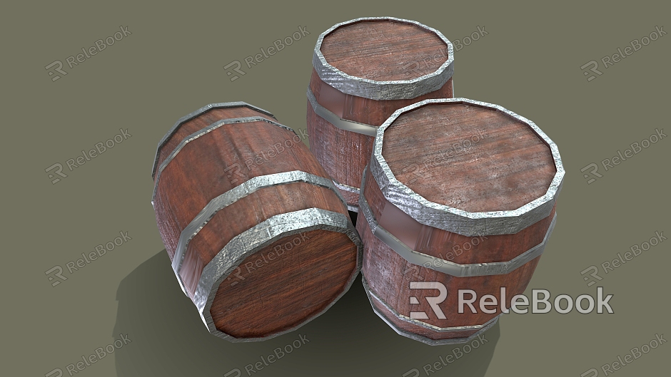 Wooden Barrel Wine Barrel Oak Barrel model