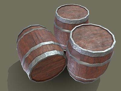 Wooden Barrel Wine Barrel Oak Barrel model