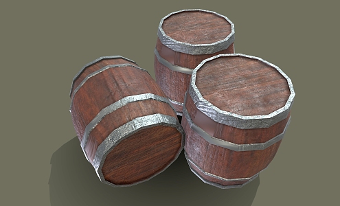 Wooden Barrel Wine Barrel Oak Barrel 3d model