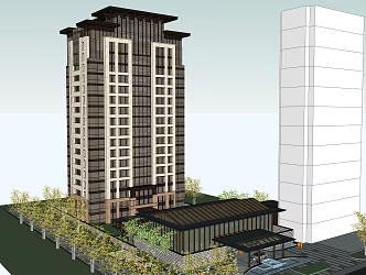 Modern Residential District Beijing Poly Residential High-rise Neoclassical Club Neoclassical Courtyard 3d model