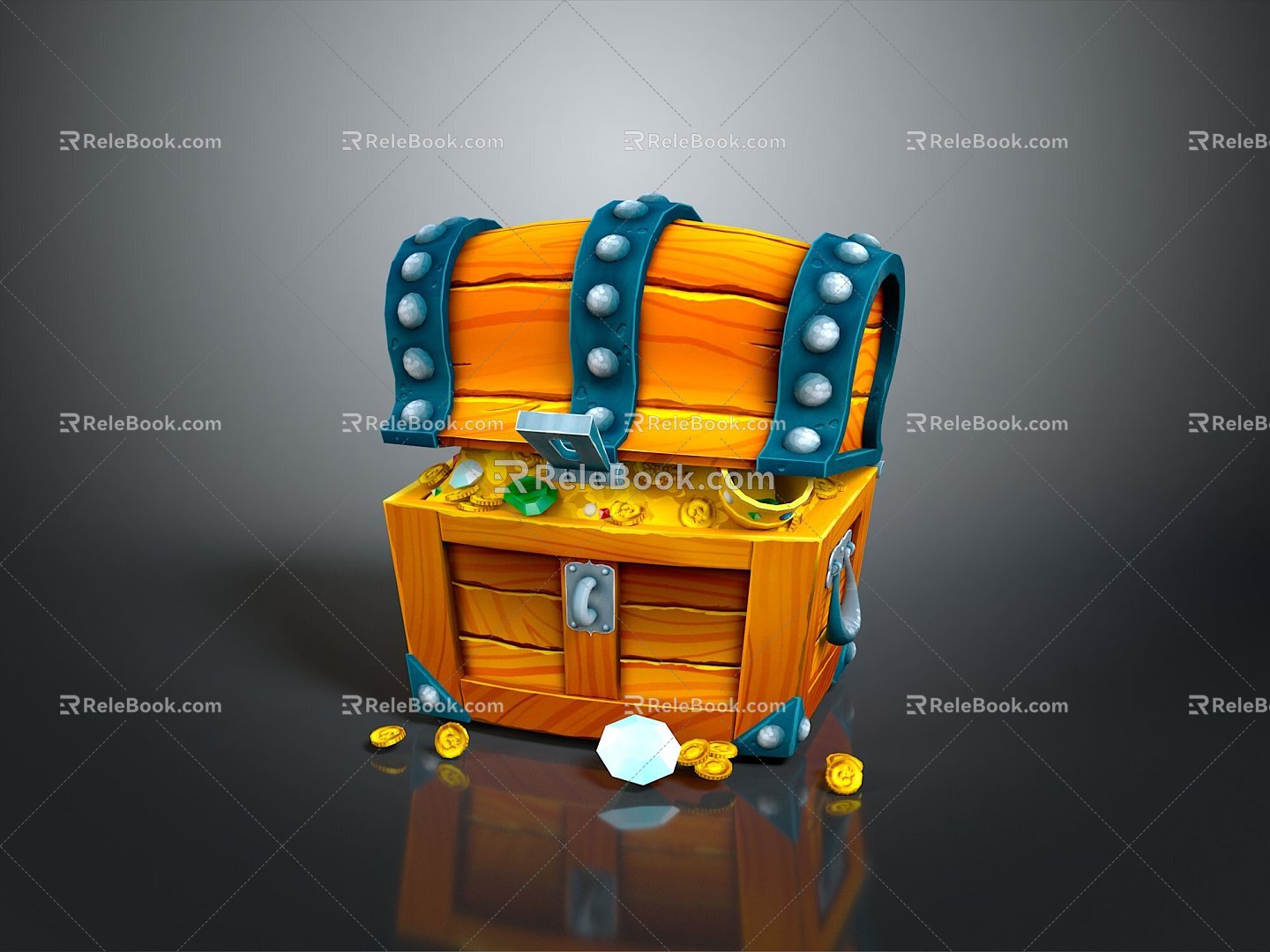 Cartoon Chest Treasure Chest Treasure Chest Jewelry Chest Cashbox Wooden Chest Game Chest Treasure Chest Pirate Chest 3d model