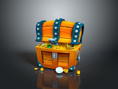 Cartoon Chest Treasure Chest Treasure Chest Jewelry Chest Cashbox Wooden Chest Game Chest Treasure Chest Pirate Chest 3d model