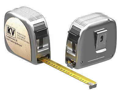 Professional Hardware Measuring Tools Silver Metal Tape Measures KV Brand 3d model