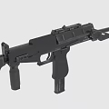 Modern Tactical Assault Rifle With Folding Stock And Picatinny Rail System